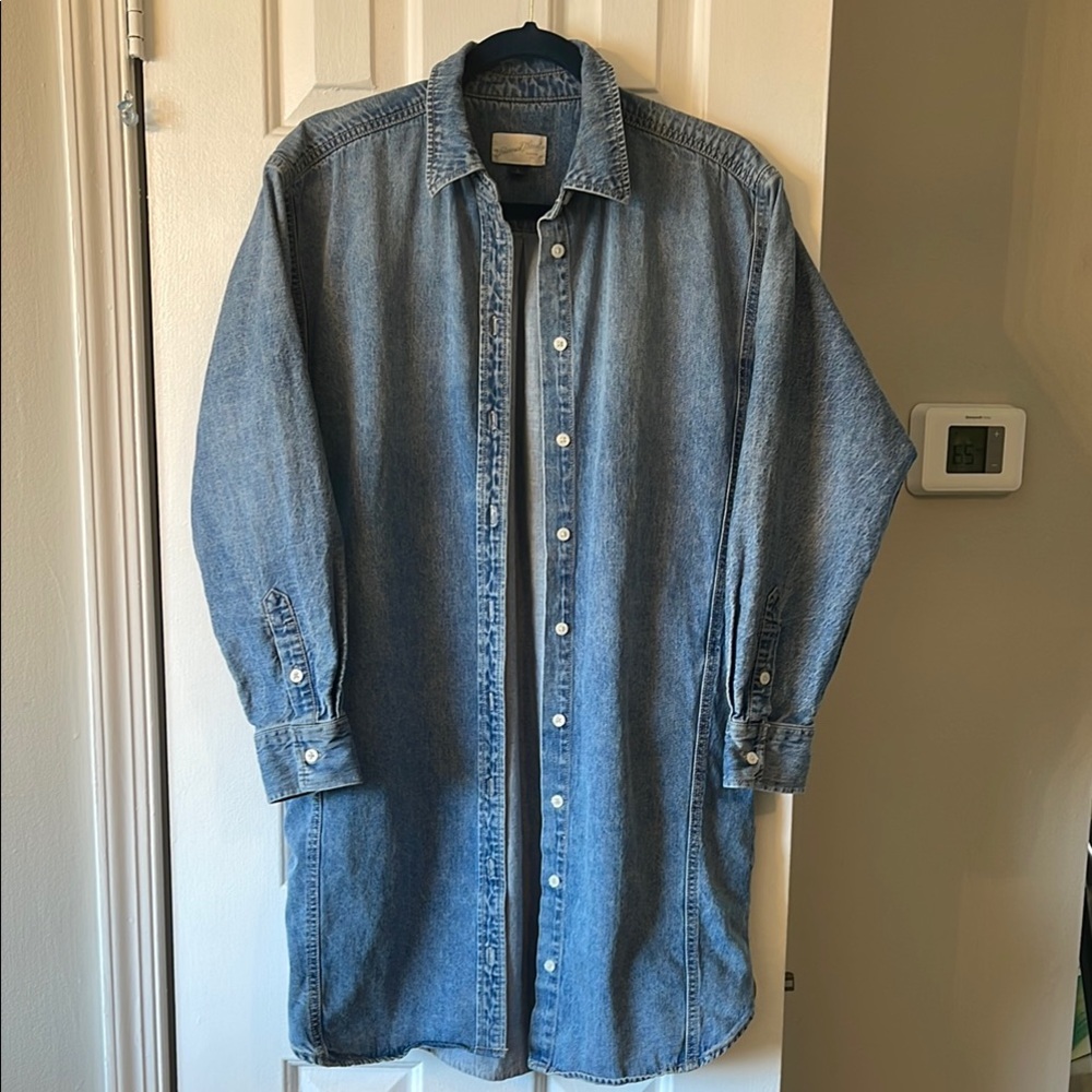 Universal Threads Blue Denim Button-Up Tunic Shirt/Dress